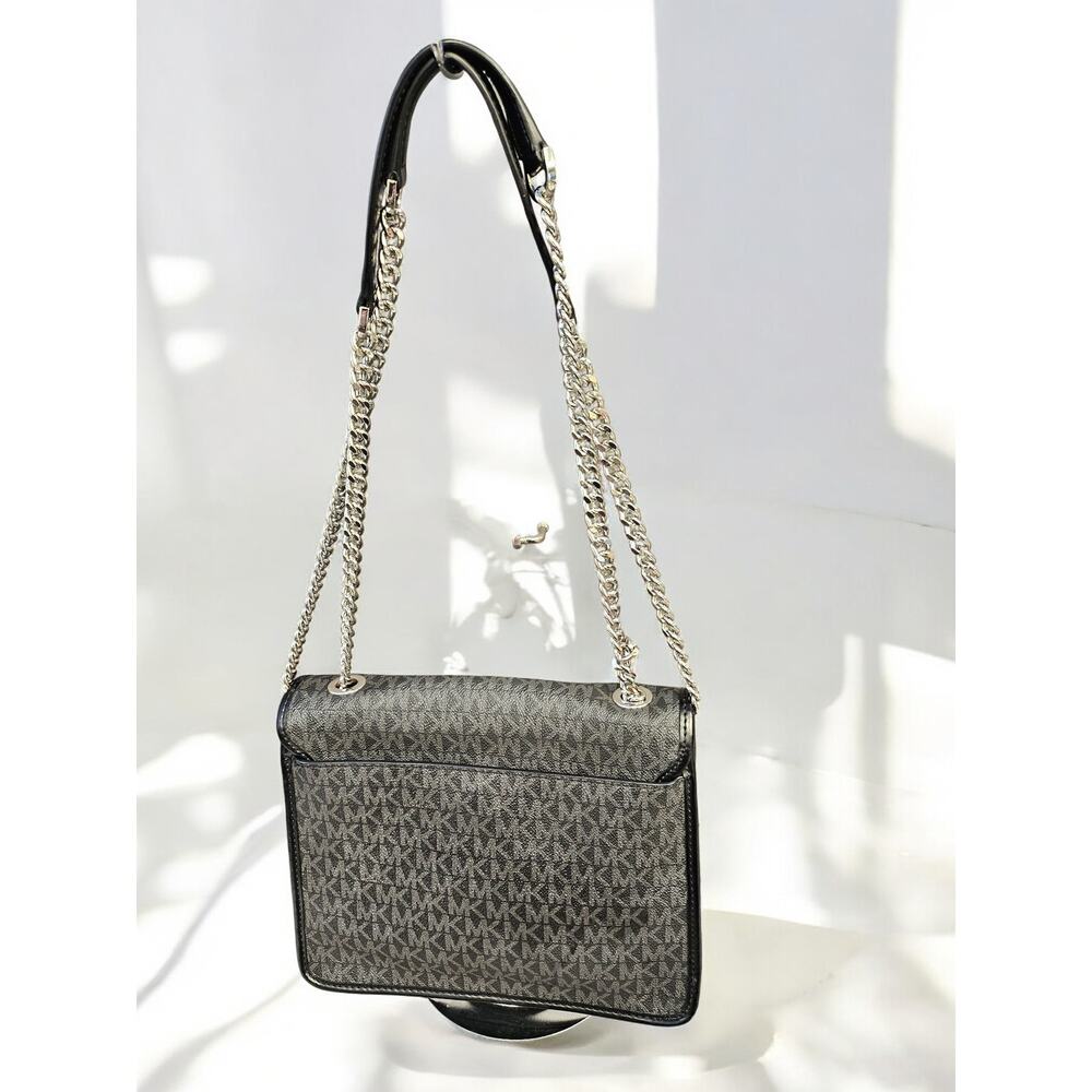 Michael Kors Monogram Coated Canvas Chain Shoulder Bag